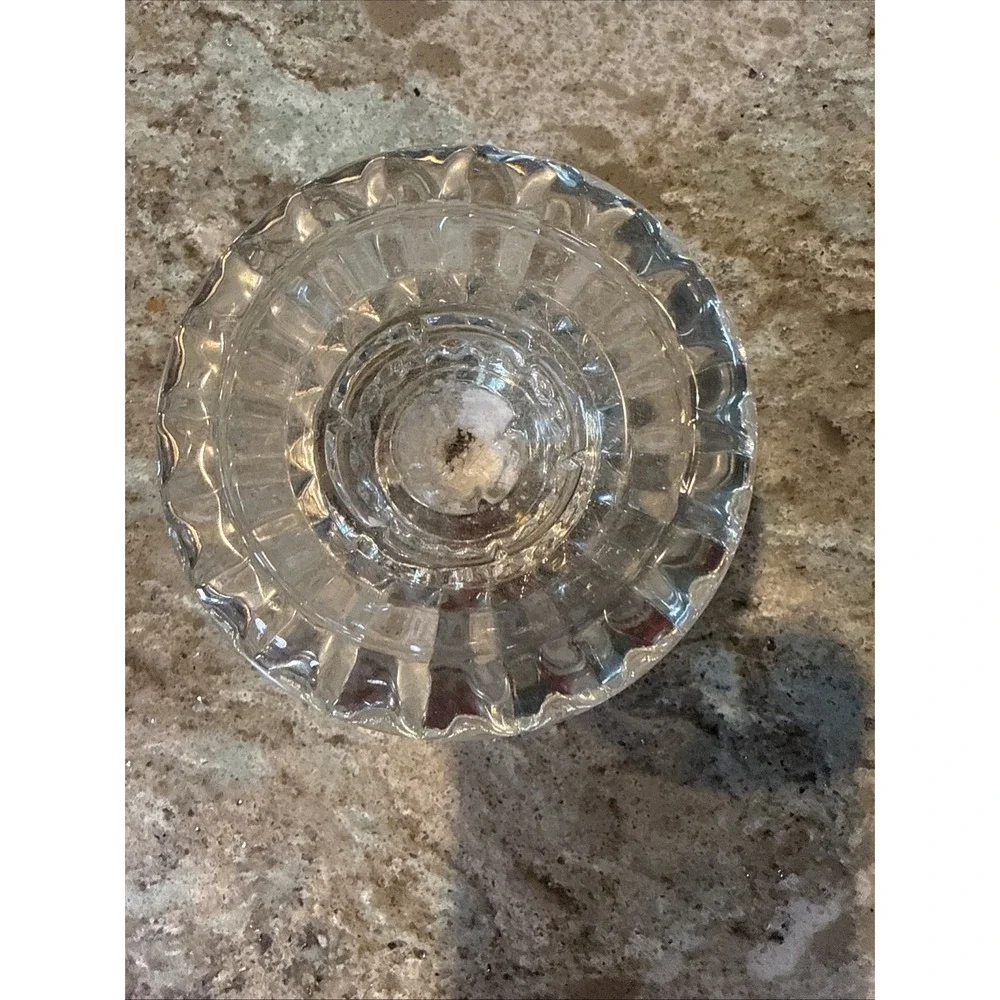 Vintage Glass‎ Silver Played Candlestick  3.5